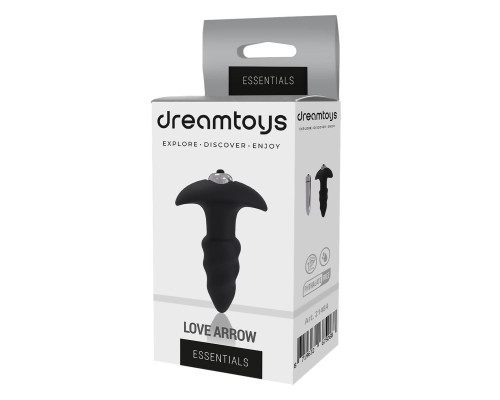 Черная анальная вибровтулка SINGLE SPEED LOVE ARROW PLUG - 9 см.