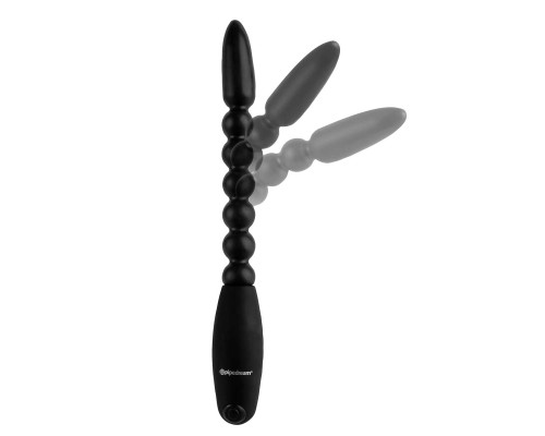 Анальный вибростимулятор на гибком хребте - 27 см.