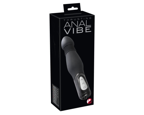 Чёрный анальный вибратор Thrusting Anal Vibe - 23,5 см.