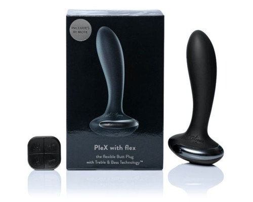 Черная вибропробка Plex with Flex - 14 см.