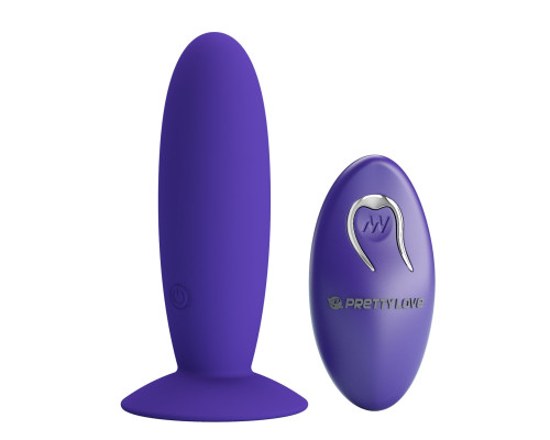 Фиолетовый анальный вибростимулятор Remote Control Vibrating Plug Youth - 11 см.