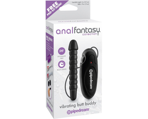 Анальный вибростимулятор с выносным пультом управления - 12,7 см.