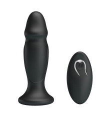 Черная анальная втулка с 12 режимами вибрации Mr Play - 12,4 см.