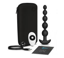 Черные анальные бусы с 3 моторами B-Vibe Cinco Anal Beads - 20,5 см.