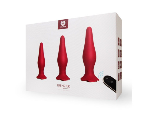 Набор Frenzier из 3 анальных пробок и вибропули с пультом ДУ