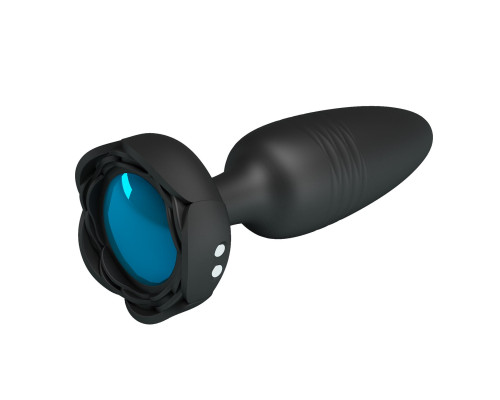 Черная анальная вибропробка с подсветкой Tarion - 12,5 см.