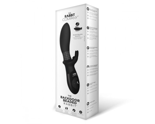 Чёрный анальный вибратор BEADED BACKDOOR RABBIT