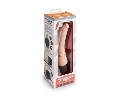 Телесный анальный вибратор 7  Slim Anal Realistic Vibrator - 20 см.