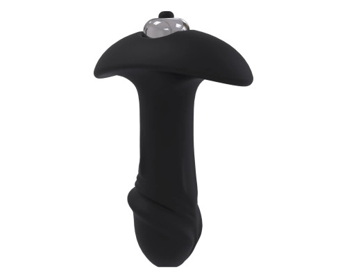 Черный анальный вибромассажер STAR ARROW - 11 см.