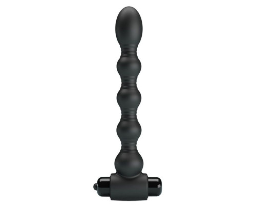 Черный анальный вибромассажер Lynn - 18,2 см.