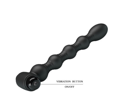 Черный анальный вибромассажер Lynn - 18,2 см.