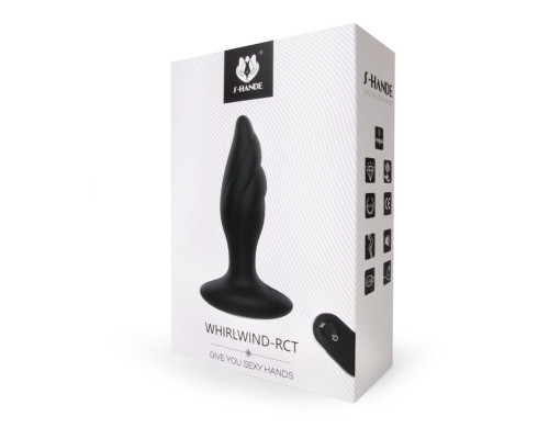Черный анальный вибромассажер Whirlwind-RCT - 14,4 см.