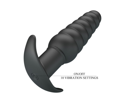 Черный анальный вибростимулятор Aeolis - 11 см.
