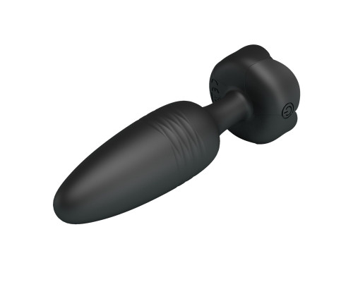 Черная анальная вибропробка с подсветкой Tarion - 12,5 см.