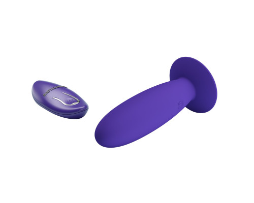 Фиолетовый анальный вибростимулятор Remote Control Vibrating Plug Youth - 11 см.