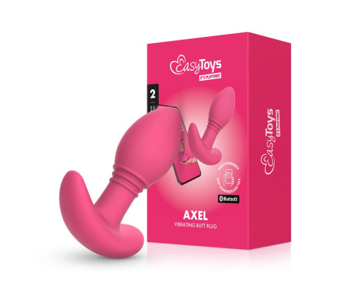 Розовая интерактивная вибропробка Axel - 10 см.