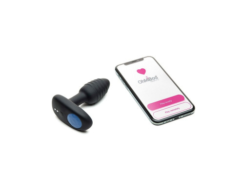 Черный интерактивный вибратор OhMiBod Lumen for Kiiroo с подсветкой - 10,2 см.
