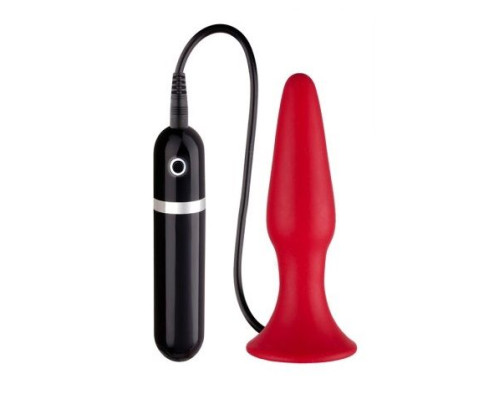 Красная силиконовая пробка с вибрацией - 12,5 см.
