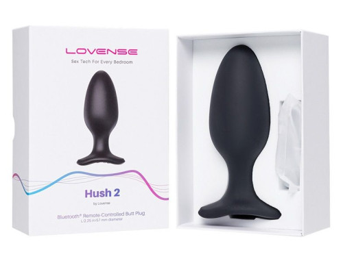 Черная анальная вибропробка HUSH 2 Size L - 12,1 см.