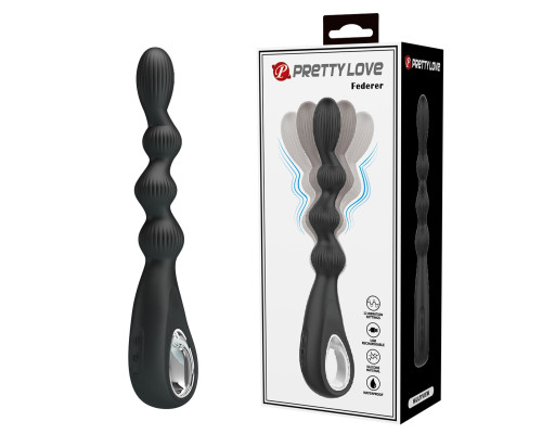 Черный анальный вибратор Federer - 22,2 см.