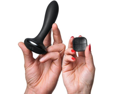 Черная вибропробка Plex with Flex - 14 см.