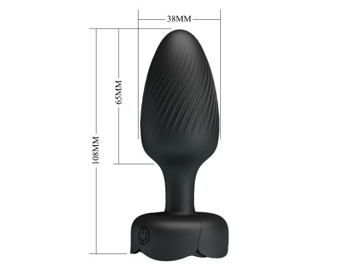 Черная анальная вибропробка с подсветкой Varian - 10,8 см.