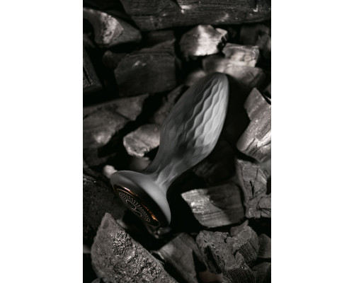 Черная анальная вибровтулка Tucana с ротацией и управлением через приложение - 12 см.