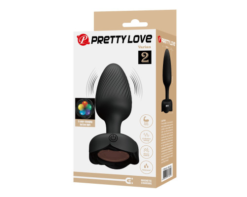 Черная анальная вибропробка с подсветкой Varian - 10,8 см.