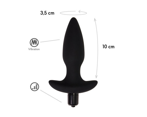 Черная анальная вибропробка Hati - 14,5 см.
