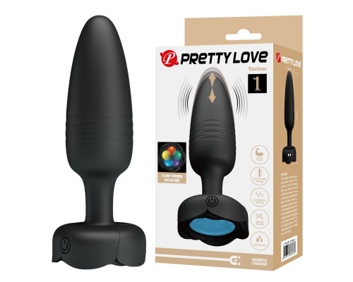 Черная анальная вибропробка с подсветкой Tarion - 12,5 см.