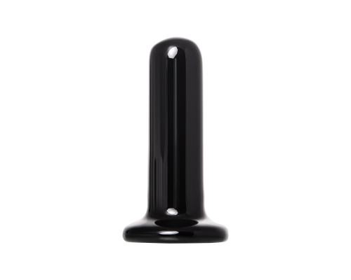 Черный стеклянный мини-вибратор - 10 см.