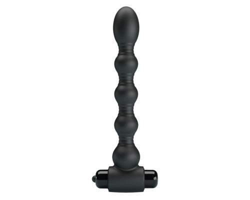 Черный анальный вибростимулятор - 18,2 см.