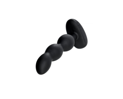 Черный анальный стимулятор с вибрацией и вращением Ridge - 17,2 см.