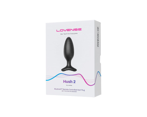 Черная анальная втулка LOVENSE Hush 2 (M) - 13,5 см.