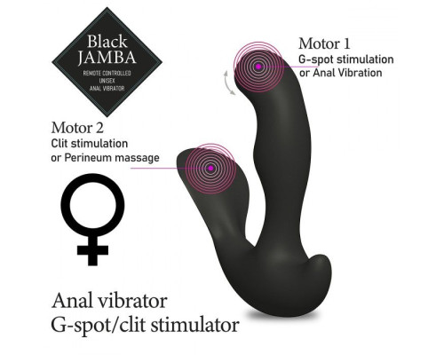 Универсальный анальный массажер Black Jamba Anal Vibrator - 12 см.