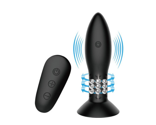 Черный анальный стимулятор с вибрацией - 13 см.