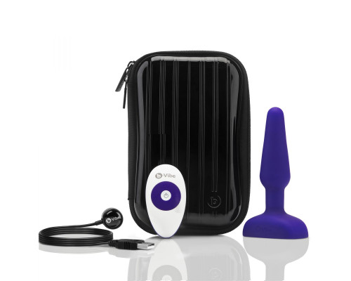 Фиолетовая анальная вибропробка с 3 источниками вибрации TRIO REMOTE CONTROL PLUG  PURPLE - 13,5 см.