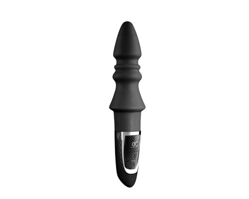 Черный конический анальный вибромассажер-ёлочка JOYFUL PLUG VIBRATOR 5.5INCH - 14 см.