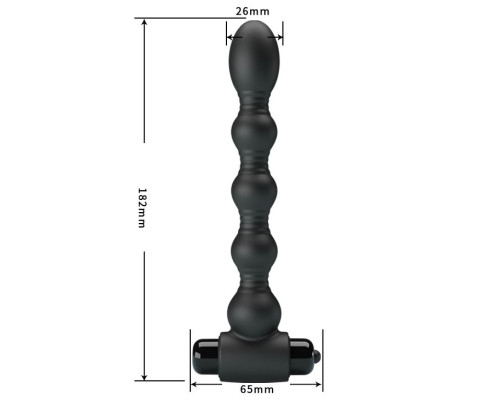 Черный анальный вибромассажер Lynn - 18,2 см.