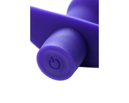 Синий анальный вибратор с загнутой головкой ADORE - 15 см.