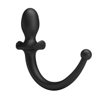 Черная анальная вибропробка с хвостом Anthony