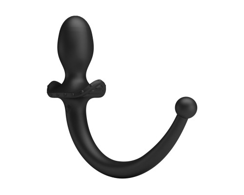 Черная анальная вибропробка с хвостом Anthony