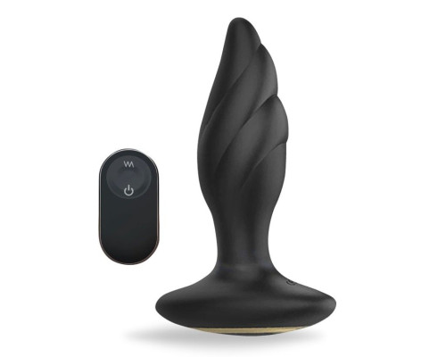 Черный анальный вибромассажер Whirlwind-RCT - 14,4 см.