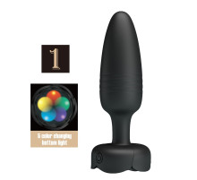 Черная анальная вибропробка с подсветкой Tarion - 12,5 см.