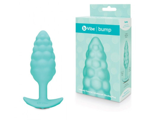 Мятный рельефный анальный виброплаг Bump - 12 см.