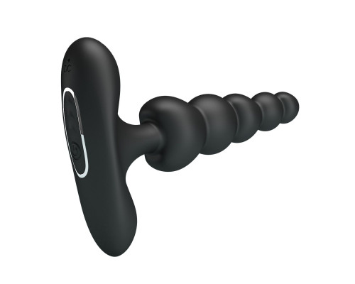 Черный анальный вибростимулятор Corban - 12 см.