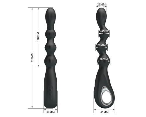 Черный анальный вибратор Federer - 22,2 см.