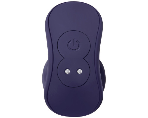 Синяя анальная пробка с вибрацией и пультом ДУ Wicked Twister - 12 см.