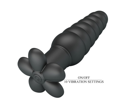 Черный анальный вибростимулятор Imron - 11 см.