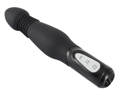 Чёрный анальный вибратор Thrusting Anal Vibe - 23,5 см.